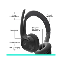 Logitech Zone Vibe 300 Wireless Noise-Canceling Bluetooth Stereo Headset (981-001406)* Gaming Headsets