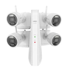 Security Cameras & Systems<Lorex 2K 4.0-MP 8-Camera-Capable 32-GB NVR System with 4 Outdoor Wi-Fi Battery Security Cameras, White (L4248D-4AA4-E)