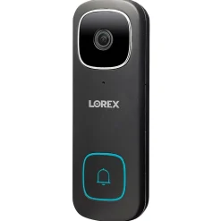 Smart Doorbells<Lorex 2K QHD Wired Smart Video Doorbell, Black (LORB451AJDBE)