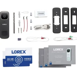 Smart Doorbells<Lorex 2K QHD Wired Smart Video Doorbell, Black (LORB451AJDBE)
