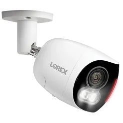 Security Cameras & Systems<Lorex Wi-Fi 4K Dual-Lens Smart Security Camera with Smart Security Lighting, White (W891UAD-E)