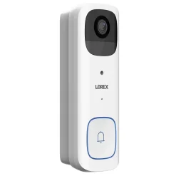 Smart Doorbells<Lorex Wi-Fi 2K Wired/Wireless Smart Video Doorbell, White (B463AJD-E)
