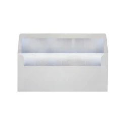 LUX 4 1/8" x 9 1/2" #10 60lbs. Envelopes, White With Silver Lining, 50/Pack* Security Tinted