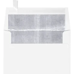 LUX A4 Foil Lined Invitation Envelopes (4 1/4 x 6 1/4) 50/Box, White w/Silver Lining (FLWH4872-03-50)* Business