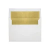LUX A8 Foil Lined Invitation Envelopes (5 1/2 x 8 1/8) 250/Box, White w/Gold Lining (FLWH4885-04-250)* Business