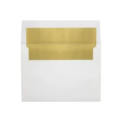 LUX A8 Foil Lined Invitation Envelopes (5 1/2 x 8 1/8) 250/Box, White w/Gold Lining (FLWH4885-04-250)* Business