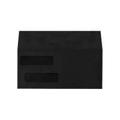 LUX Double Window Invoice Envelopes Midnight Black 4 1/8 x 9 1/2 inch uncheck 50/Pack* Security Tinted