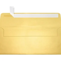 LUX 80lbs. 4 1/8" x 9 1/2" #10 Square Flap Envelopes W/Glue, Gold Metallic, 250/BX* Business