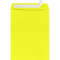 LUX Open End Kraft Envelopes 9" x 12", Citrus Yellow (-1590-L20-1M)* Window