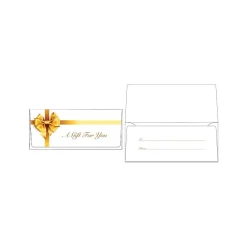 LUX Square Flap Currency Envelopes, 2.875" x 6.5", Gold Bow, 50/Pack (CUR-99-50)* Business