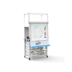 Discount Dry-Erase Mobile Modular Teacher Whiteboard with Storage, Steel Frame, 36