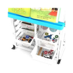 Discount Dry-Erase Mobile Modular Teacher Whiteboard with Storage, Steel Frame, 36