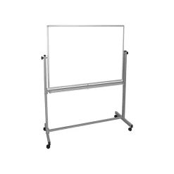 Steel Mobile Dry-Erase Whiteboard, Aluminum Frame, 4' x 3' (MB4836WW) Dry Erase