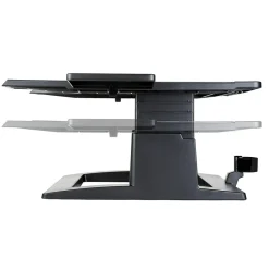 3M Adjustable Laptop Stand, Black, 2 in. of Height Adjustment, Compatible with Docking Stations (LX500)