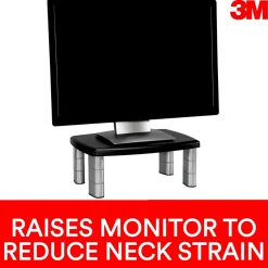 3M Adjustable Monitor Stand, Holds up to 80 lbs. Height Adjustable From 1 in. to 5 7/8 in. (MS80B)* Monitor Mounts & Stands