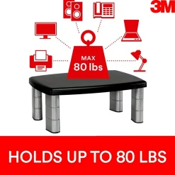3M Adjustable Monitor Stand, Holds up to 80 lbs. Height Adjustable From 1 in. to 5 7/8 in. (MS80B)* Monitor Mounts & Stands