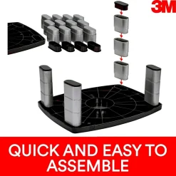 3M Adjustable Monitor Stand, Holds up to 80 lbs. Height Adjustable From 1 in. to 5 7/8 in. (MS80B)* Monitor Mounts & Stands