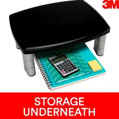 3M Adjustable Monitor Stand, Holds up to 80 lbs. Height Adjustable From 1 in. to 5 7/8 in. (MS80B)* Monitor Mounts & Stands
