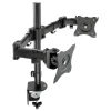 Post-it 3M Dual Monitor Mount, Swivel, Tilt, Rotate, Two Monitors Up to 28.5" & 20 Lbs. Each, Clamp or Grommet, No Tools, Black (MM200B)* Monitor Mounts & Stands