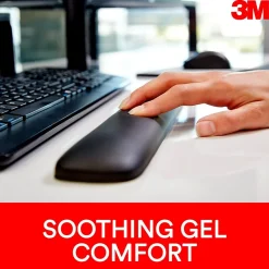 3M Gel Wrist Rest for Keyboards, Black, Soothing Gel Technology for Comfort and Support (WR85B)* Ergonomic Wrist Rests