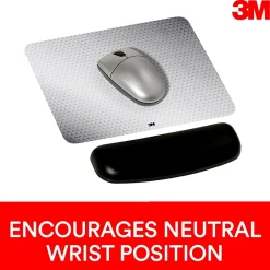 3M Gel Wrist Rest for Mouse, Black, Easy to Clean Cover, Anti-microbial Product Protection (WR305LE)* Ergonomic Wrist Rests