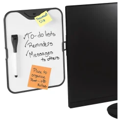New ™ Monitor Whiteboard with Document Clip, Black (MWB100B) Dry Erase
