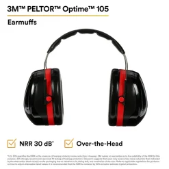 Ear Protection<3M PELTOR Optime 105 Over-the-Head Earmuffs (H10A)