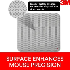 3M ™ Precise™ Mouse Pad Enhances the Precision of Optical Mice, Non-Skid, Foam Back, 9