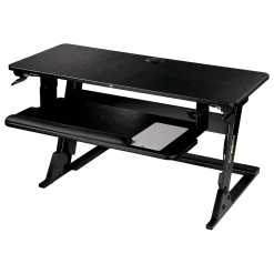 Online Precision Standing Desk 35"W Manual Adjustable Desk Riser with Gel Wrist Rest and Precise Mouse Pad, Black (SD60B) Standing Desks