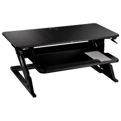 Online Precision Standing Desk 35"W Manual Adjustable Desk Riser with Gel Wrist Rest and Precise Mouse Pad, Black (SD60B) Standing Desks