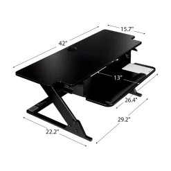 Clearance Precision XL Easy Lift 6" - 20" Adjustable Desk, Black (SD70B) Standing Desks