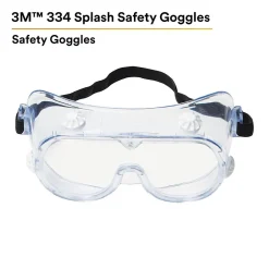 Eye Protection<3M Safety Splash Goggle 334, Clear Lens (40660)