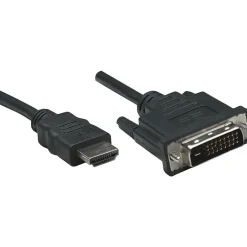 Hdmi Cables<Manhattan 6' 19-Pin HDMI to DVI-D 24+1 Cable, Black (ICI372503)