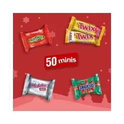 Chocolate<Mars Assorted Milk Chocolate Christmas Candy Bars, 13.95 oz., 50 Pieces/Bag (466148)