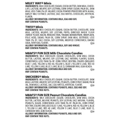 Chocolate<Mars Chocolate Favorites Minis Candy Bars, Assorted, 62.6 oz. (220-00016)
