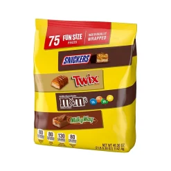 Chocolate<Mars Fun-Size Milk Chocolate Candy Variety Mix, 40.3 oz., 75 Pieces (459747)