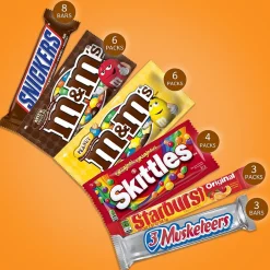 Chocolate<Mars Variety Pack M&M'S, SNICKERS, TWIX & 3 MUSKETEERS Milk Chocolate Pieces, 48 oz., 30 (220-00084)