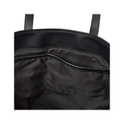 Martha Stewart Deluxe Black Faux Leather Tote, Medium (MS106D)