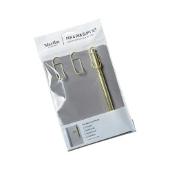 Martha Stewart Pen and Pen Clip Set, Gold (MS109J) Sale