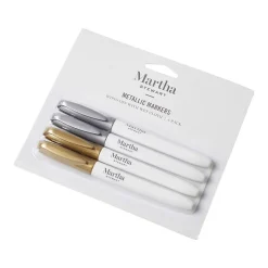 Martha Stewart Wet Erase Markers, Gold/Silver, 4/Pack (MS104J) New