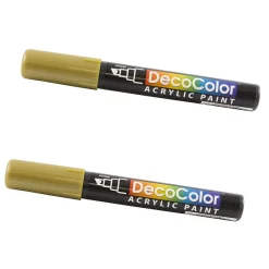 JAM Paper Marvy Uchida Acrylic Paint Markers, Chisel Tip, Gold, 2/Pack (526315GOa)
