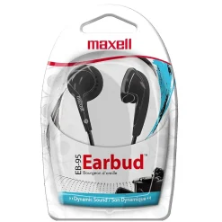 Maxwell Maxell Budget Stereo Earbuds, Black, 6/Pack (MAX190560-6)