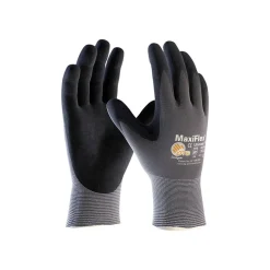 Work Gloves<MaxiFlex 34-874 Nitrile Coated Nylon/Elastane Gloves, Small, 15 Gauge, A1 Cut Level, Dark Gray, 12 Pairs (34-874/S)