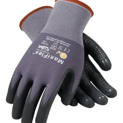 Work Gloves<G-Tek MaxiFlex Endurance Seamless Knit Nylon Glove, Nitrile Coated, Gray/Black, Medium, 12 Pairs (34-844/M)