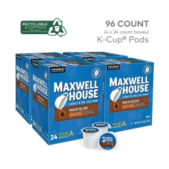 Keurig K-Cups<Maxwell House House Blend Coffee Keurig K-Cup Pod, Medium Roast, 96/Box (5303CT)