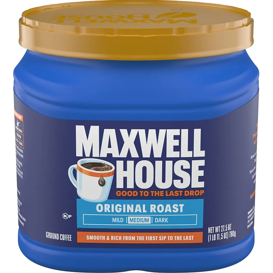 Coffee<Maxwell House Original Roast Ground Coffee, Medium Roast, 27.5 oz (GEN09422)