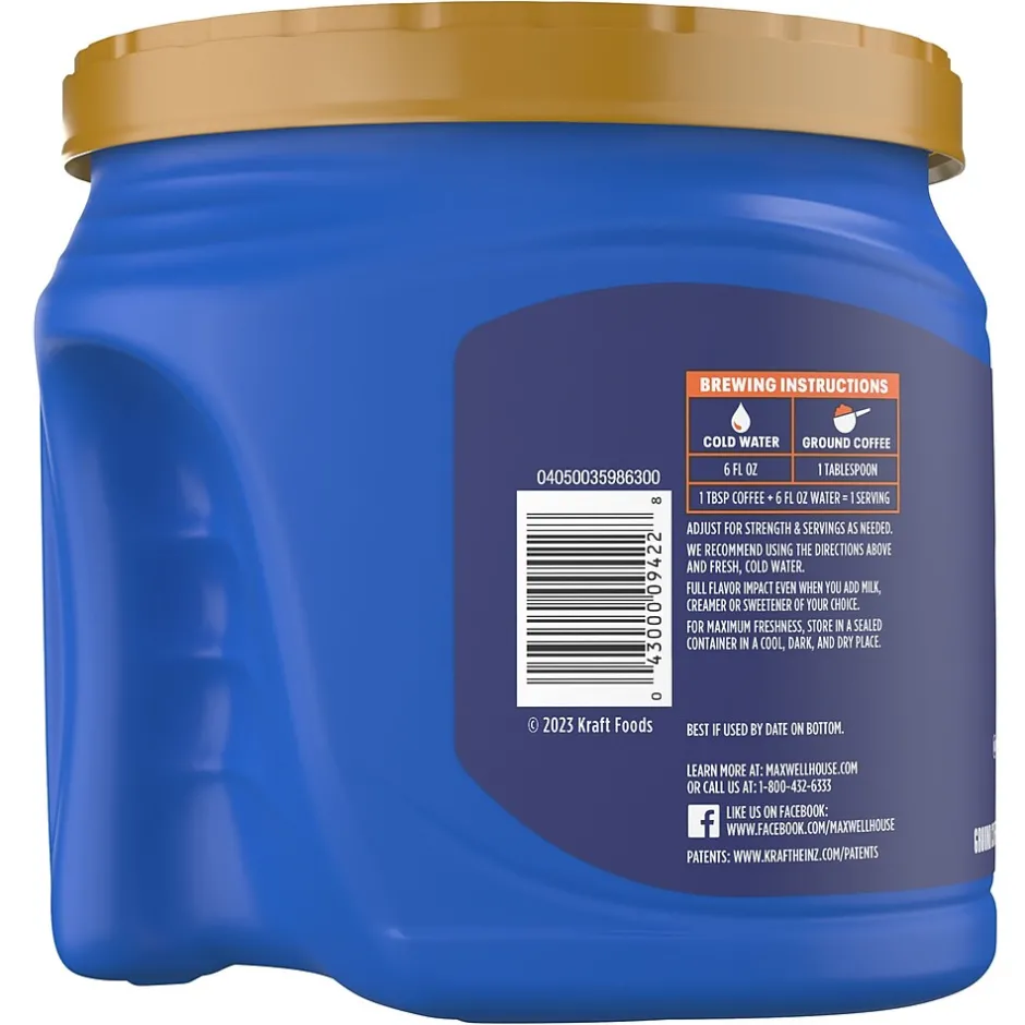 Coffee<Maxwell House Original Roast Ground Coffee, Medium Roast, 27.5 oz (GEN09422)