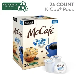 Keurig K-Cups<McCafe Blueberry Muffin Coffee Keurig K-Cup Pod, Light Roast, 24/Box (5000365844)