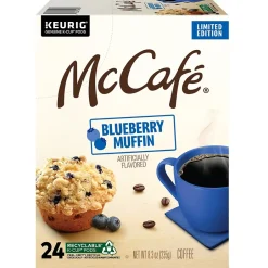 Keurig K-Cups<McCafe Blueberry Muffin Coffee Keurig K-Cup Pod, Light Roast, 24/Box (5000365844)