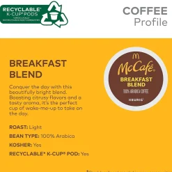 Keurig K-Cups<McCafe Breakfast Blend Coffee Keurig® K-Cup® Pods, Light Roast, 24/Box (5000201384)